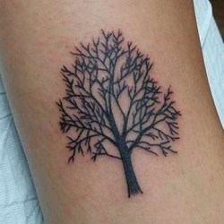 Дерево с ветками  на голени (на ноге)