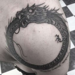 Уроборос дракон  на плече (на руке)