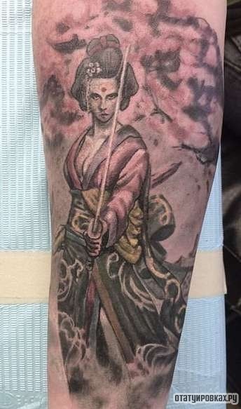 Фотография татуировки под названием «Воин самурай»