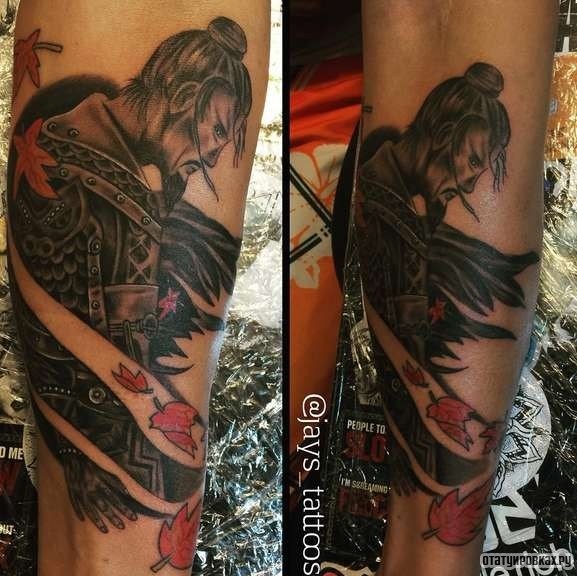 Фотография татуировки под названием «Воин с востока»