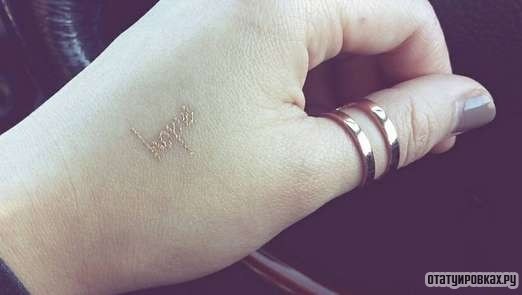Фотография татуировки под названием «Золотая надпись»