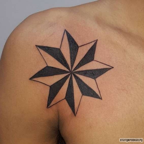 Фотография татуировки под названием «8ми конечная звезда»