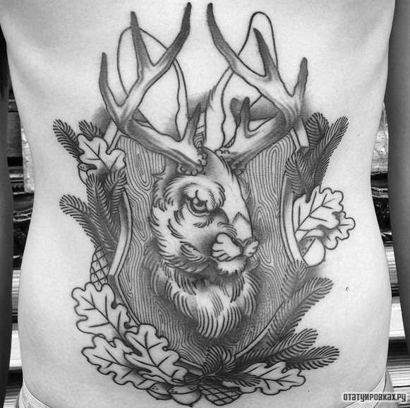 Фотография татуировки под названием «Заяц - олень»