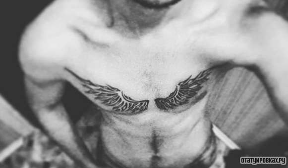 Фотография татуировки под названием «Черные крылья»