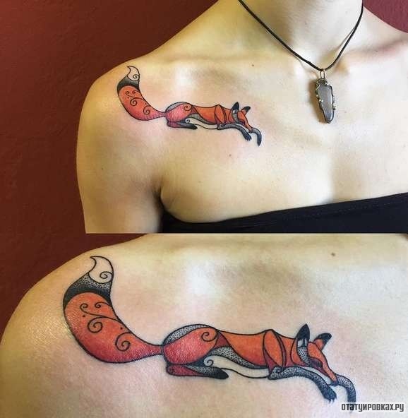 Фотография татуировки под названием «Рыжая лиса»
