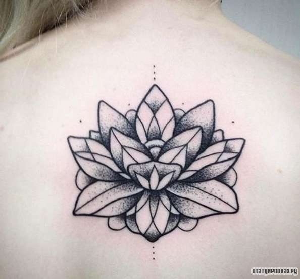 Фотография татуировки под названием «Цветок лотоса»
