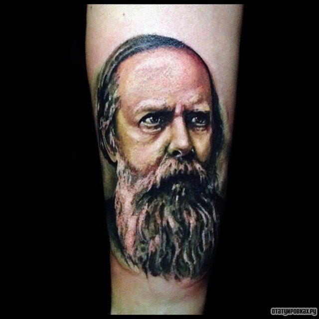 Фотография татуировки под названием «Портрет человека с бородой»