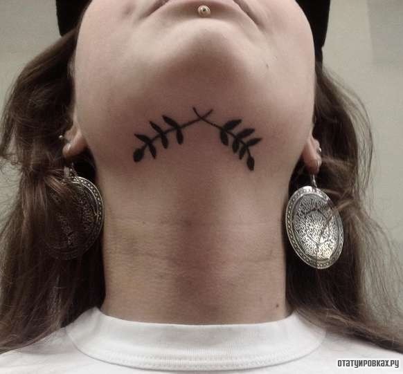 Фотография татуировки под названием «Две ветки с листьями»