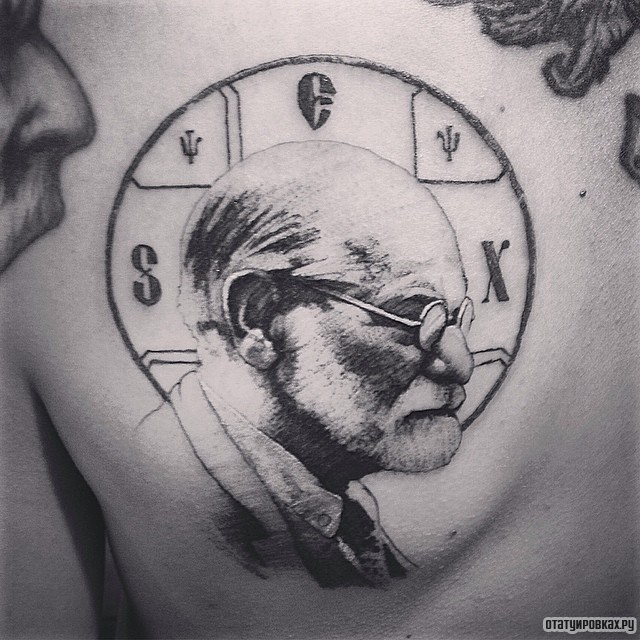 Фотография татуировки под названием «Портрет пожилого человека»