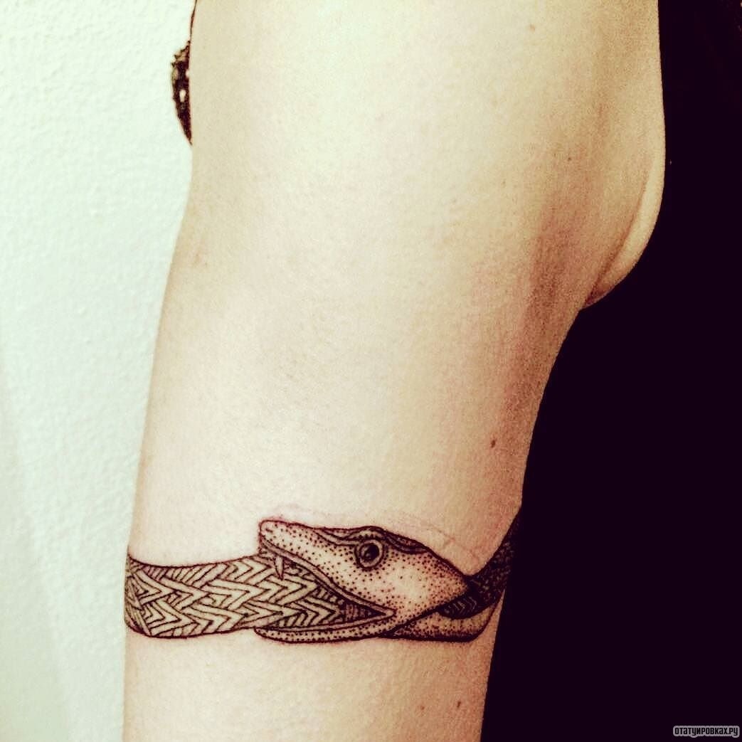 Фотография татуировки под названием «Типичный уроборос»