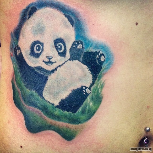 Фотография татуировки под названием «Мультяшная панда»