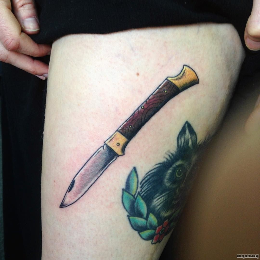 Фотография татуировки под названием «Ножик раскладной»