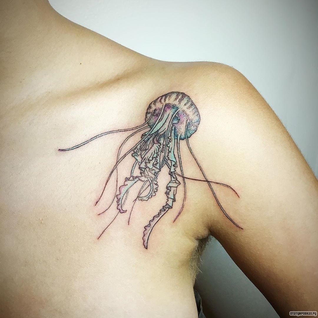Фотография татуировки под названием «Медуза с щупальцами»