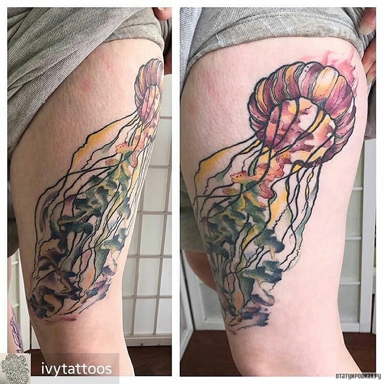 Фотография татуировки под названием «Большая медуза»