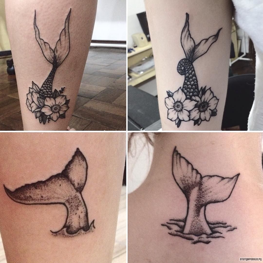 Фотография татуировки под названием «Варианты хвостов русалки»