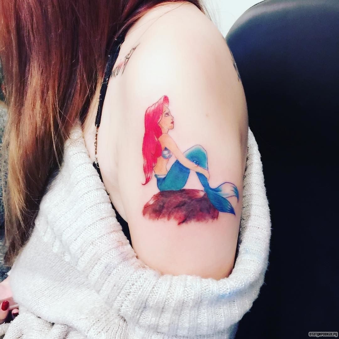 Фотография татуировки под названием «Русалка в красках»