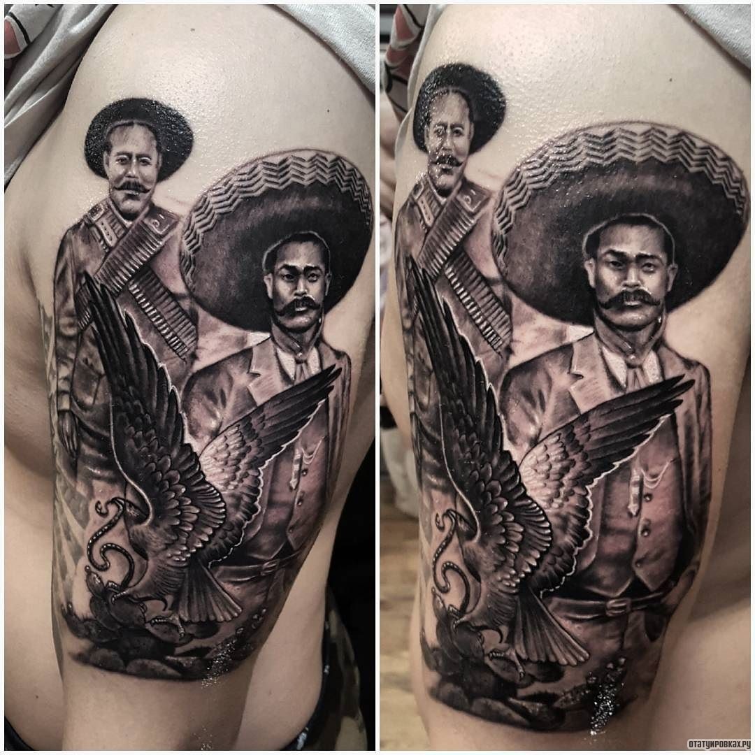 Фотография татуировки под названием «Мексиканские мужчины»