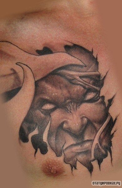 Фотография татуировки под названием «Демон под кожей»