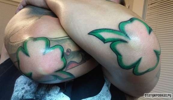Фотография татуировки под названием «Клевер с зеленой окантовкой»