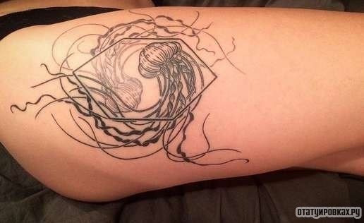 Фотография татуировки под названием «Инь-янь из медуз»