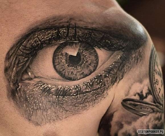 Фотография татуировки под названием «Глаз чб»