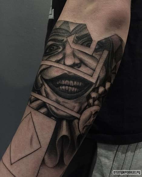 Фотография татуировки под названием «Джокер с узорами»