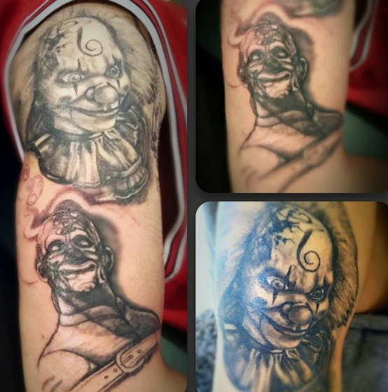 Несколько вариантов изображения клоуна на татуировке
