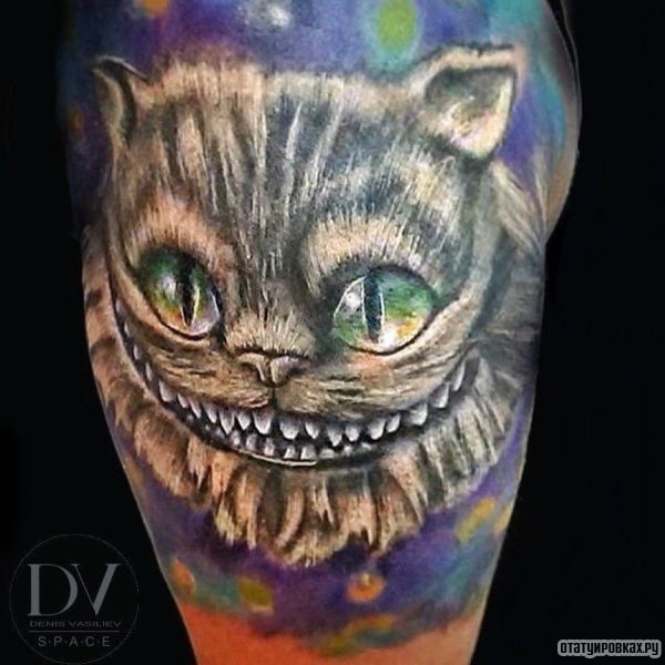 Татуировка чеширский кот