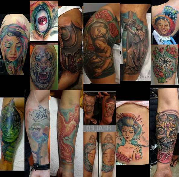 Примеры цветных татуировок
