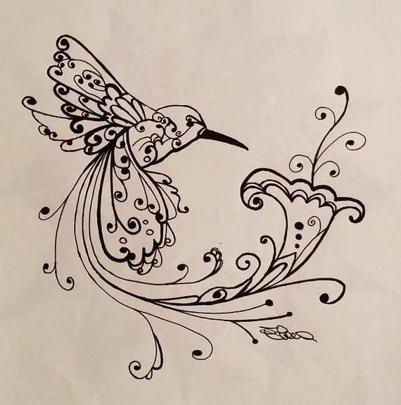 Как нарисовать птичку колибри