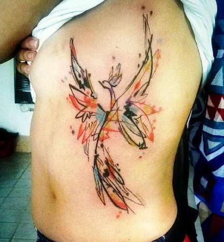 Абстрактная татуировка птицы феникс
