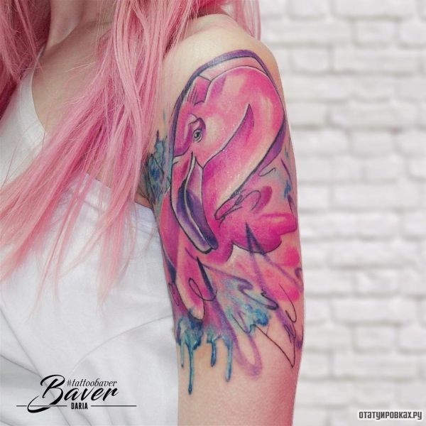 Татуировка фламинго