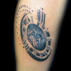 эскиз татуировка часы