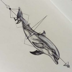 Татуировка дельфин эскиз
