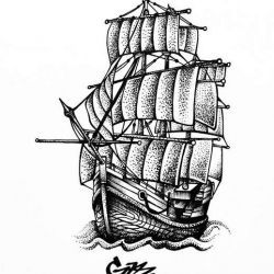 Татуировка корабль фото, эскиз