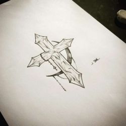 Татуировка крест фото, эскиз