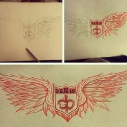 эскиз татуировка крылья