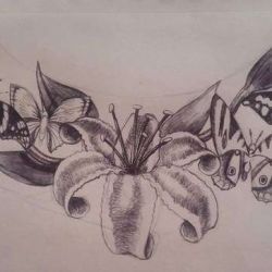Татуировка лилия эскиз