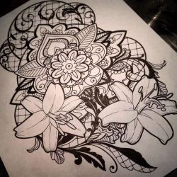 татуировка лилия эскиз