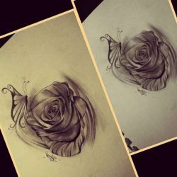 Татуировка роза фото, эскиз