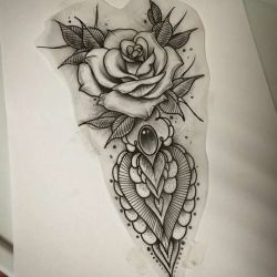 фото, эскиз татуировка роза