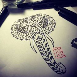 татуировка слон эскиз