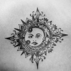 эскиз татуировка солнце