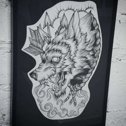 татуировка волк фото, эскиз