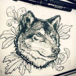 Татуировка волк эскиз