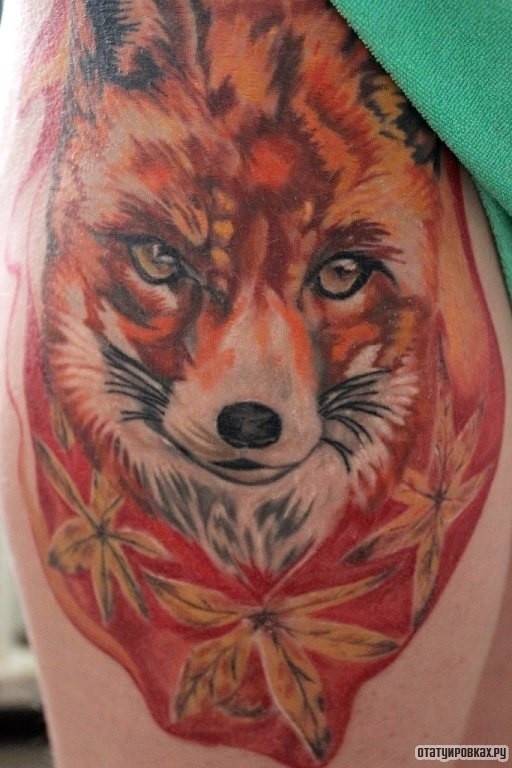 Фотография татуировки под названием «Оранжевая лиса»