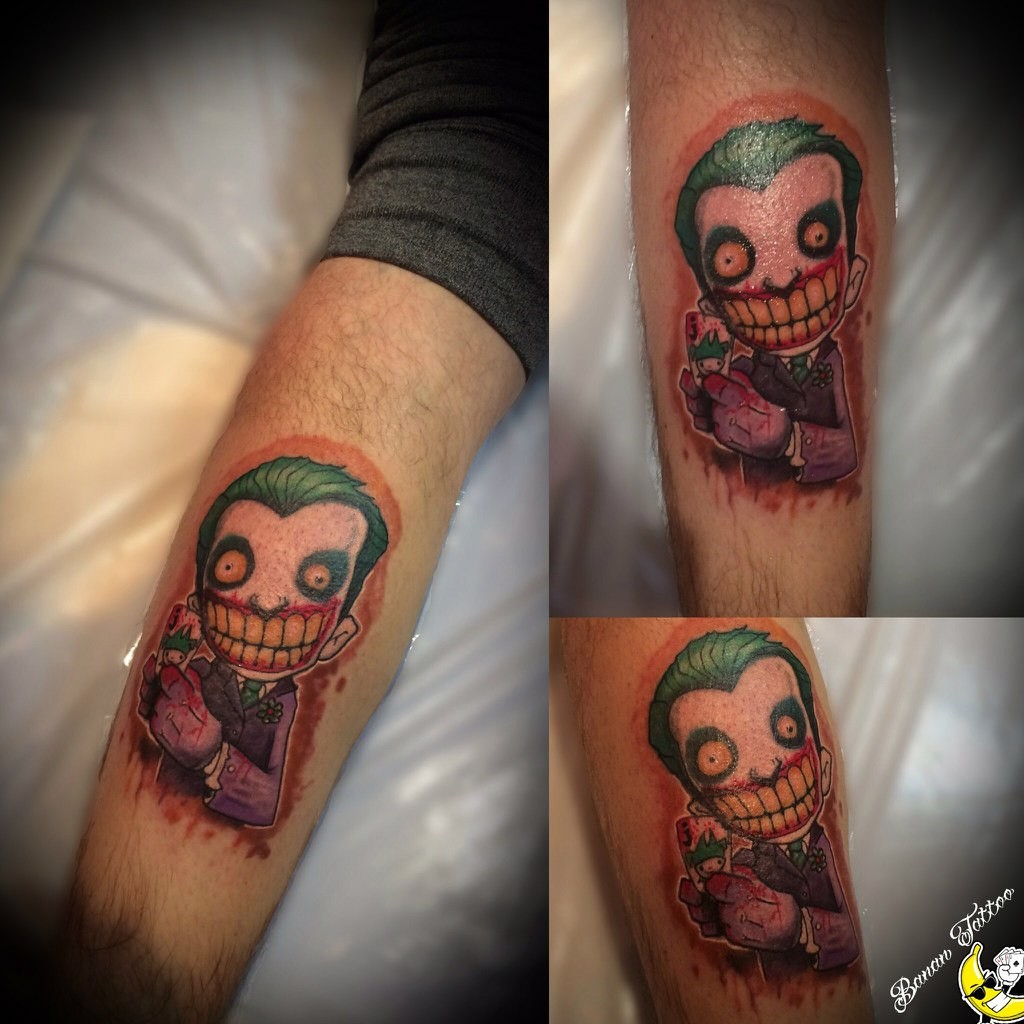Фотография татуировки под названием «Мультяшный страшный клоун»