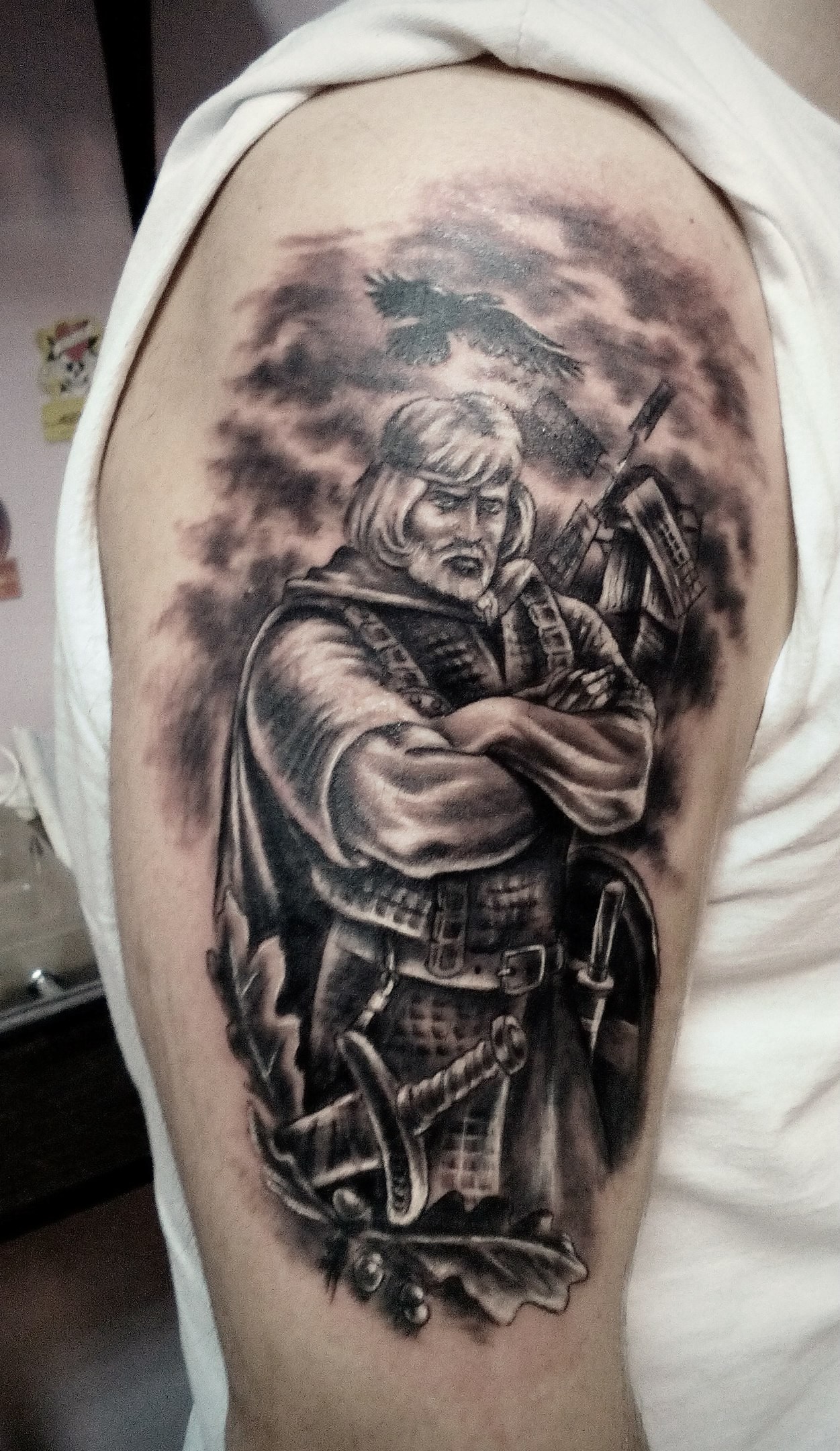 Фотография татуировки под названием «Воинвоин и мельница»