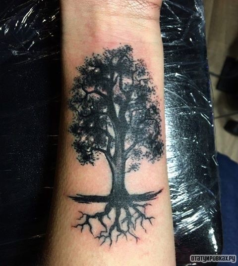 Фотография татуировки под названием «Черное дерево»