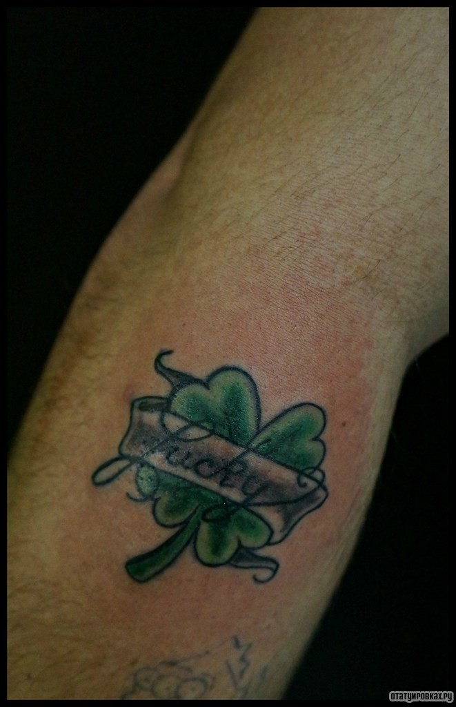 Фотография татуировки под названием «Клевер удача»